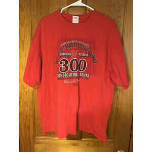 Nebraska Huskers 300 Consecutive Sellouts Red T-Shirt XL